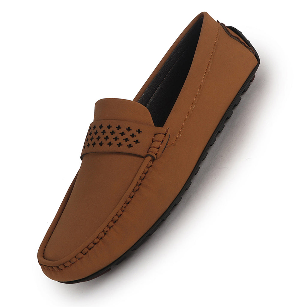 laser cut saddle loafers