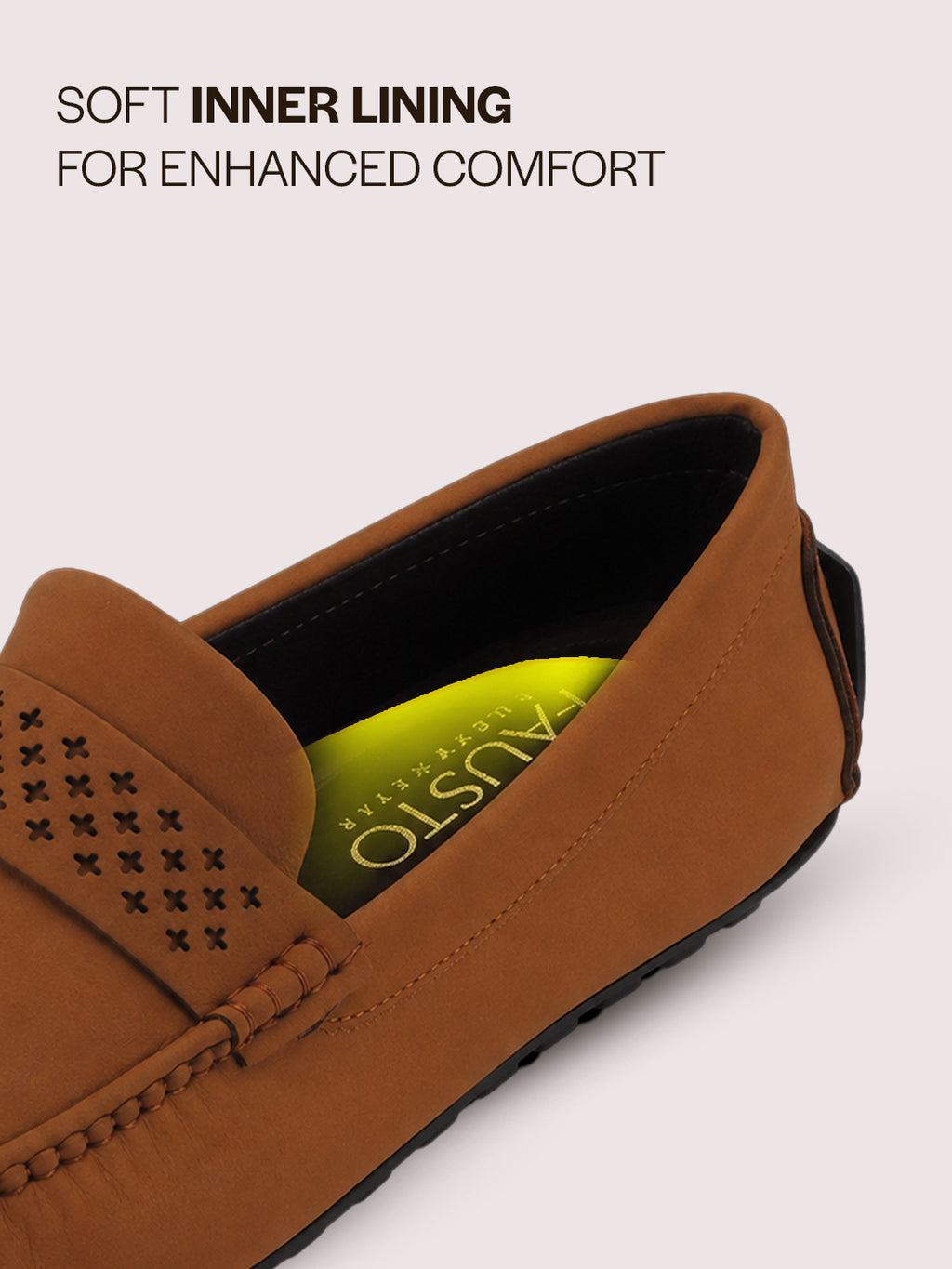 Men Tan Casual Classic Moc Toe Loafer and Moccasin|Memory Cushioned Insole Driving Shoe with Anti Skid Sole|Party Slip On Shoes, Casual Evening Events