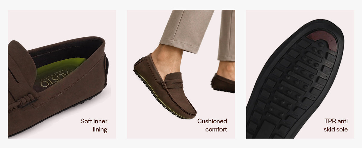 Men Black Classic Slip-On Semi Formal Moccasins|Lightweight Shock Abosorbing Insole Driving Loafers|Casual Styling Outfits, Everyday Comfort Moc Toe Shoe