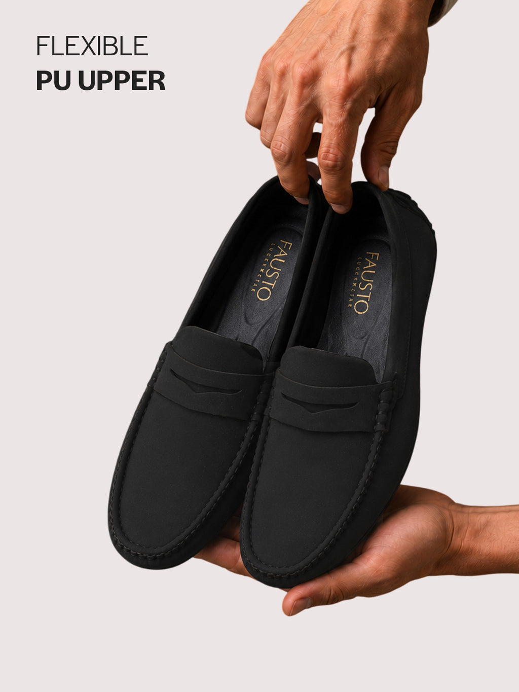 Men Black Classic Slip-On Semi Formal Moccasins|Lightweight Shock Abosorbing Insole Driving Loafers|Casual Styling Outfits, Everyday Comfort Moc Toe Shoe