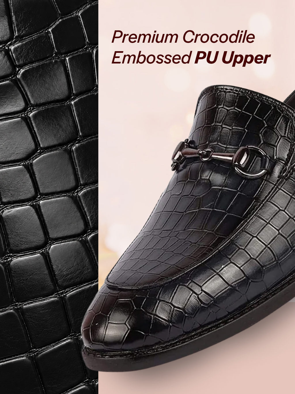 Men Blue Embossed Leopard Print Design with Horsebit Buckle Ethnic Party Back Open Slip On Mules Shoes