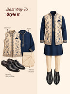 Men Blue Embossed Leopard Print Design with Horsebit Buckle Ethnic Party Back Open Slip On Mules Shoes