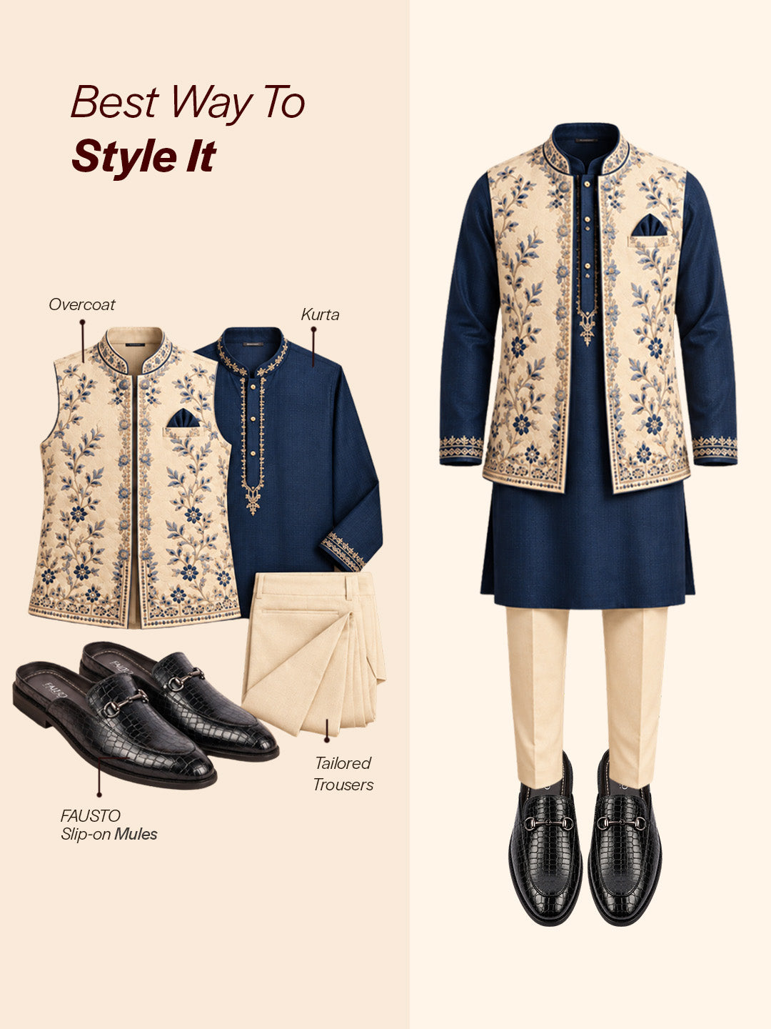 Men Blue Embossed Leopard Print Design with Horsebit Buckle Ethnic Party Back Open Slip On Mules Shoes