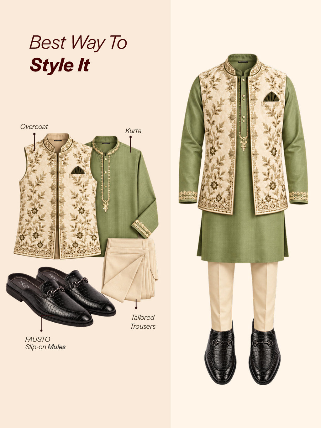 Men Coffee Embossed Leopard Print Design with Horsebit Buckle Ethnic Party Back Open Slip On Mules Shoes