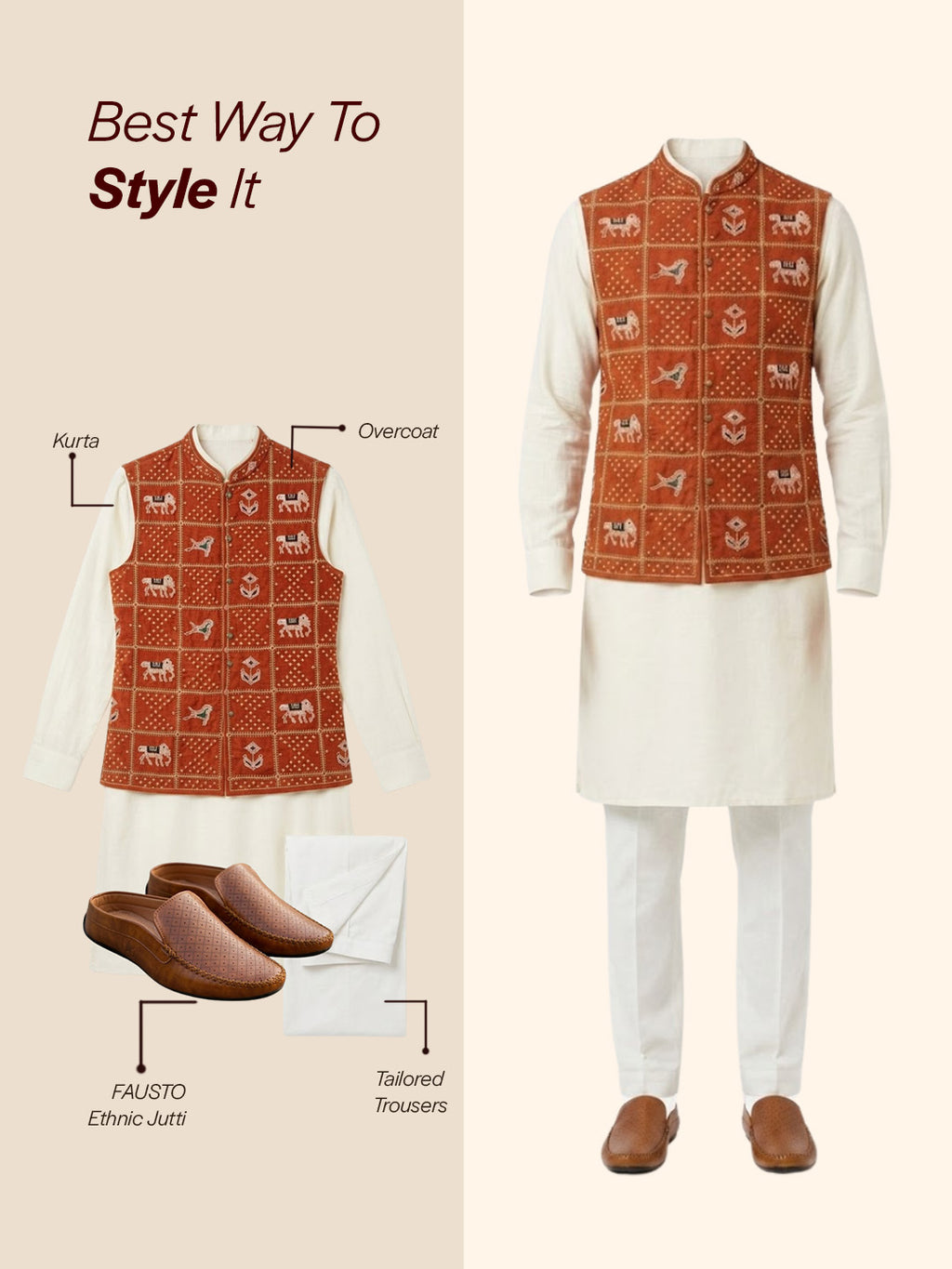 Shop Men Tan Stitched Block Design Pattern Back Open Slip On Loafer Shoes Online.