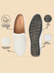 Men White Stitched Block Design Pattern Back Open Slip On Loafer Shoes