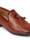 Shop Men Tan Tassel Knitted Design Broad Feet Slip On Ethnic Wedding Juttis and Mojaris Online.