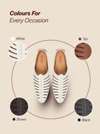 men white laser cut design back open evening party ethnic mules slip on shoes
