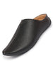 Men Black Back Open Perforated Design Ethnic Party Wedding Mules Slip On Shoes