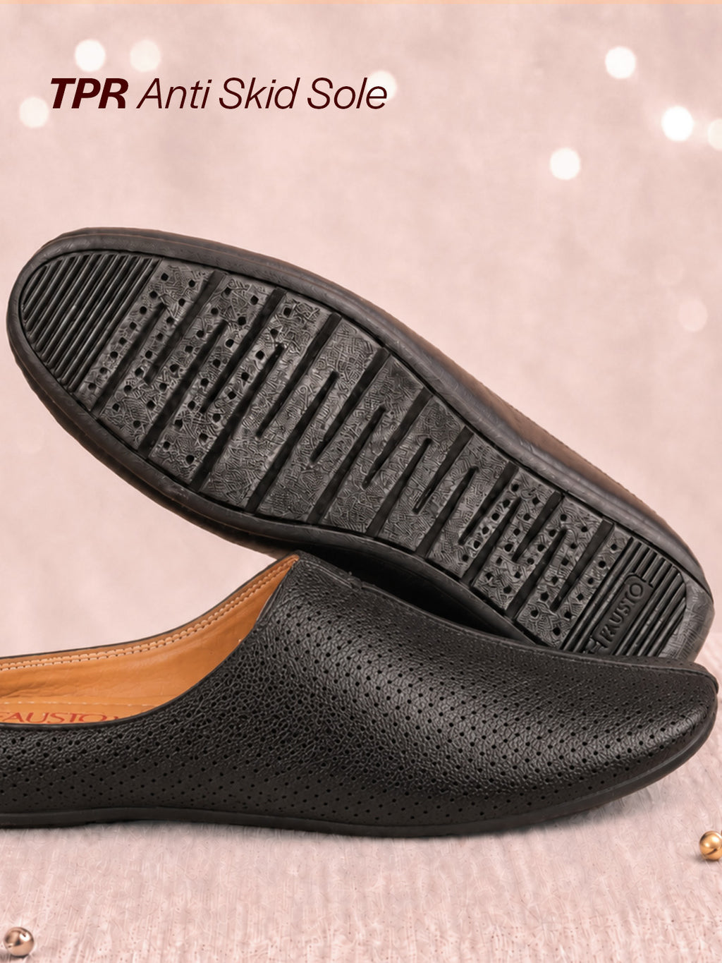 Shop Men Black Back Open Perforated Design Ethnic Party Wedding Mules Slip On Shoes Online.