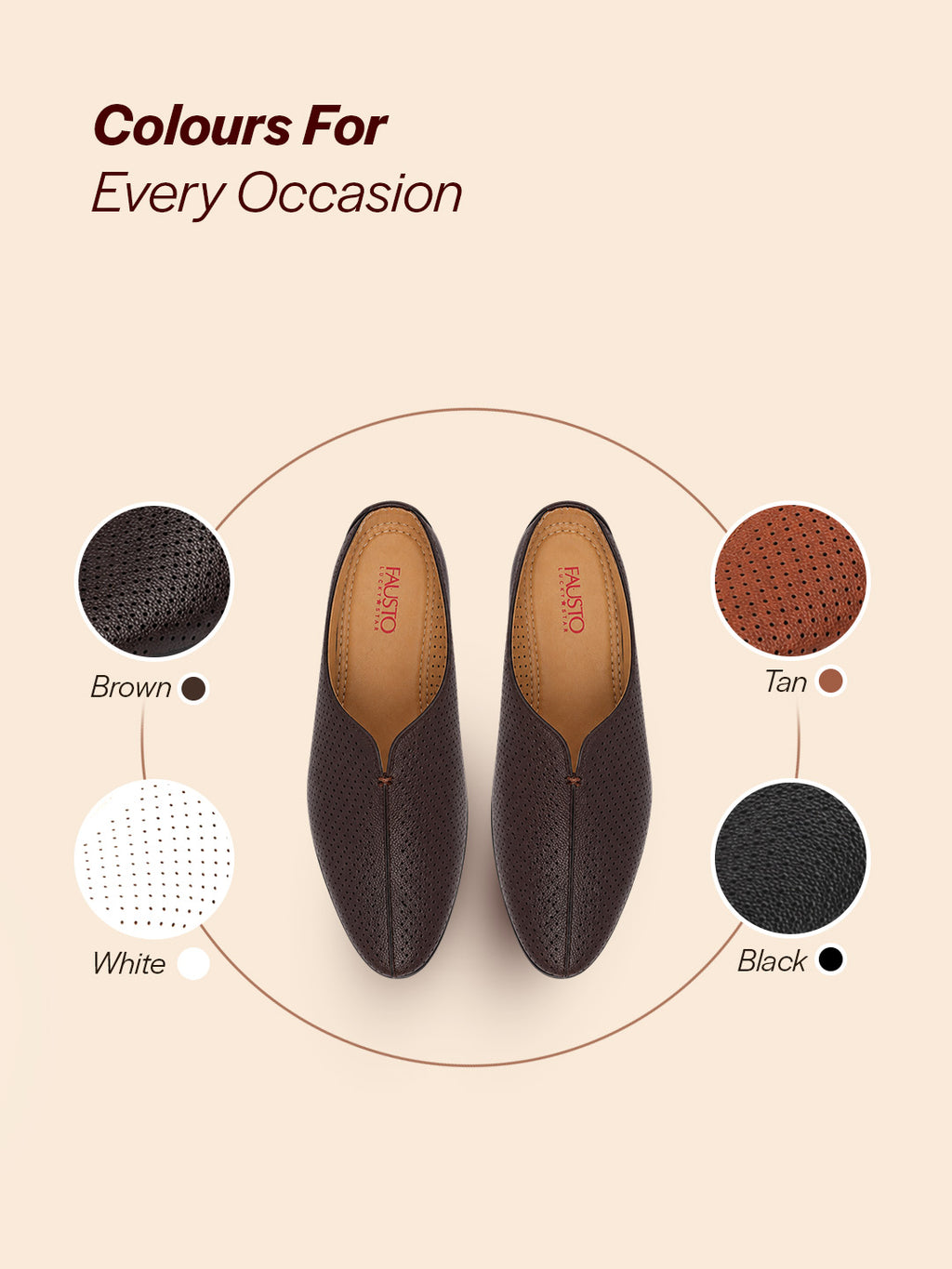 Shop Men Brown Back Open Perforated Design Ethnic Party Wedding Mules Slip On Shoes Online.