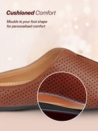 Shop Men Tan Back Open Perforated Design Ethnic Party Wedding Mules Slip On Shoes Online.