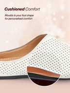 Shop Men White Back Open Perforated Design Ethnic Party Wedding Mules Slip On Shoes Online.