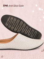 Shop Men White Back Open Perforated Design Ethnic Party Wedding Mules Slip On Shoes Online.