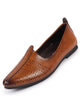 Men Tan Laser Cut Design Broad Feet Ethnic Slip On Wedding Juttis and Mojaris