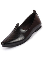 men black laser cut design ethnic slip on wedding juttis and mojaris