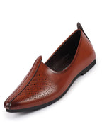 Shop Men Brown Laser Cut Design Ethnic Slip On Wedding Juttis and Mojaris Online.