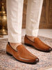Men Tan Laser Cut Design Ethnic Slip On Wedding Juttis and Mojaris