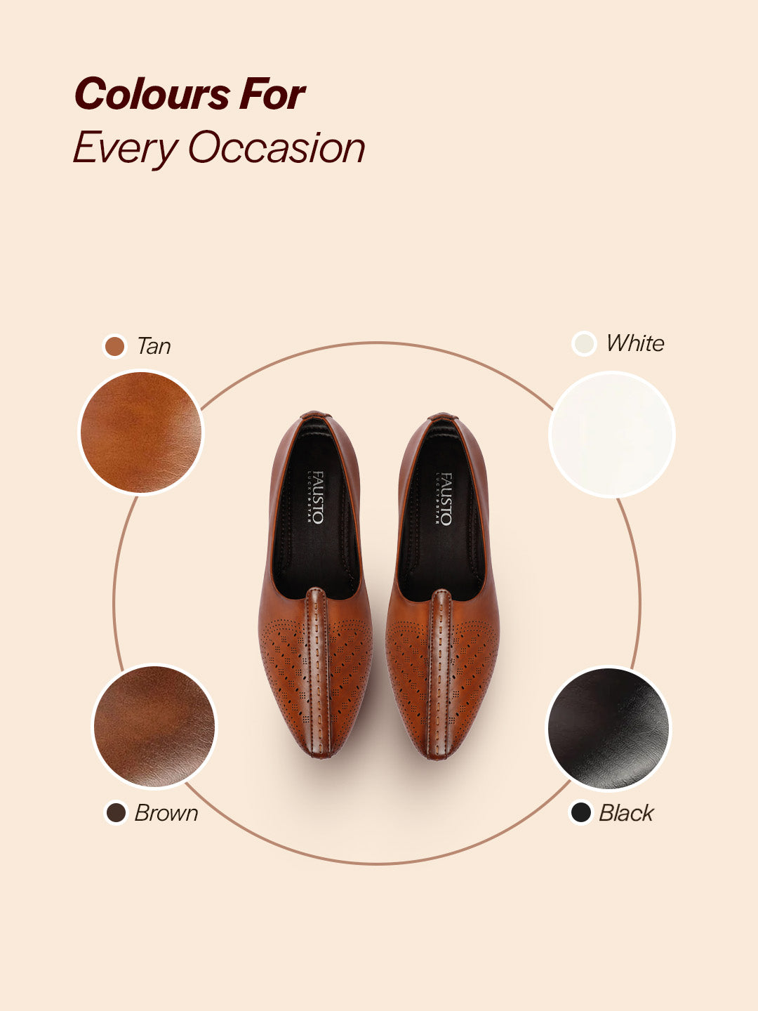 Shop Men Tan Laser Cut Design Ethnic Slip On Wedding Juttis and Mojaris Online.