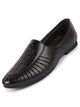 Men Black Laser Cut Design Ethnic Slip On Party Juttis and Mojaris