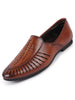 Men Tan Laser Cut Design Ethnic Slip On Party Juttis and Mojaris