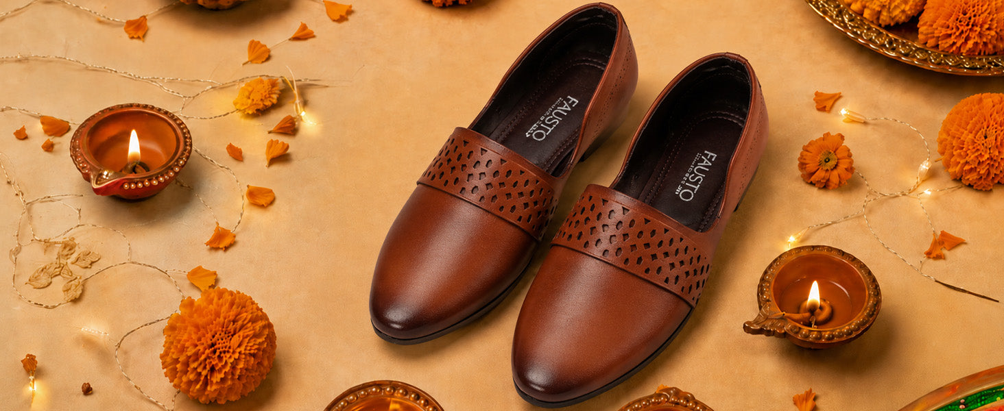 Men Black Laser Cut Design Side Open Broad Feet Ethnic Party Slip On Juttis and Mojaris