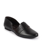 Men Black Laser Cut Design Side Open Broad Feet Ethnic Party Slip On Juttis and Mojaris