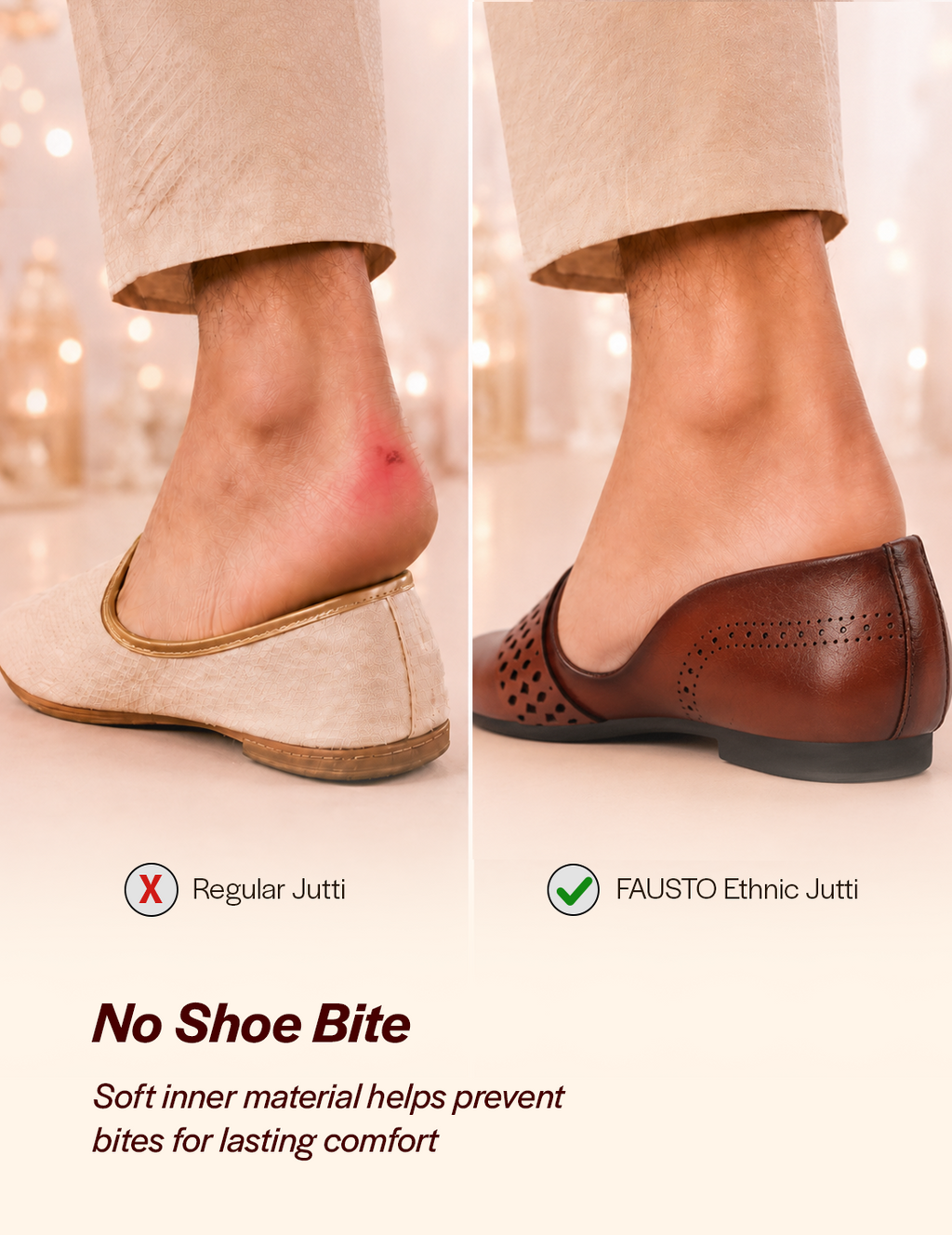 Men Tan Laser Cut Design Side Open Broad Feet Ethnic Party Slip On Juttis and Mojaris