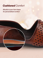Men Tan Laser Cut Design Side Open Broad Feet Ethnic Party Slip On Juttis and Mojaris