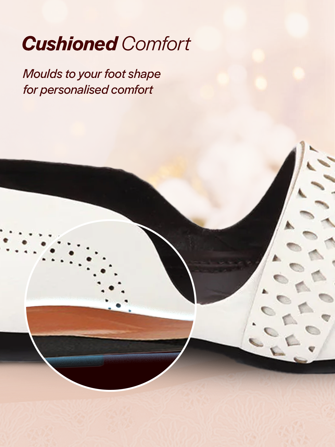 Men White Laser Cut Design Side Open Broad Feet Ethnic Party Slip On Juttis and Mojaris