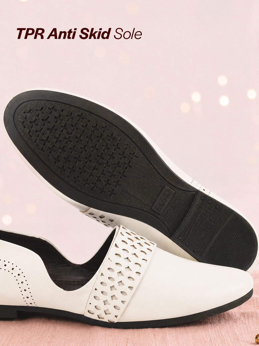 Men White Laser Cut Design Side Open Broad Feet Ethnic Party Slip On Juttis and Mojaris