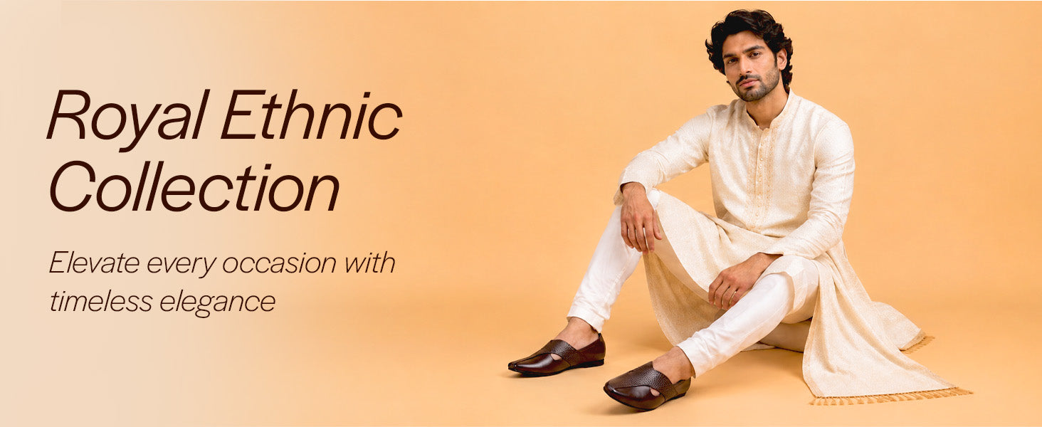 Men Black Embossed Design Ethnic Party Slip On Juttis and Mojaris