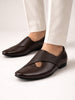 Men Black Embossed Design Ethnic Party Slip On Juttis and Mojaris