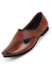 Men Tan Embossed Design Ethnic Party Slip On Juttis and Mojaris