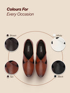 Shop Men Tan Embossed Design Ethnic Party Slip On Juttis and Mojaris Online.