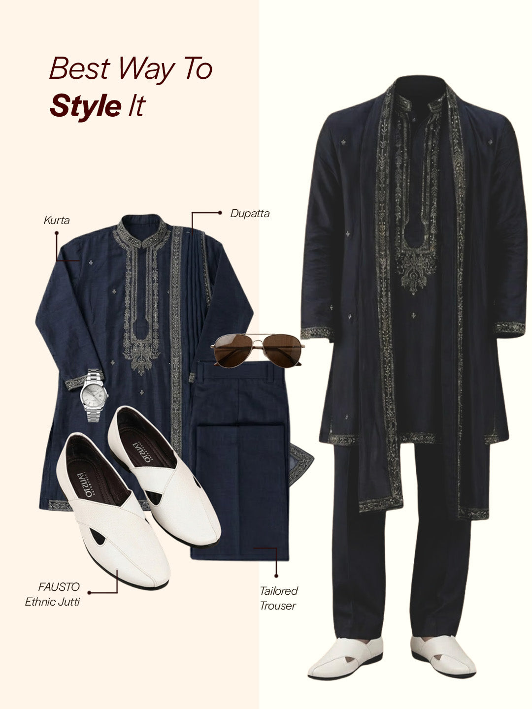 Shop Men White Embossed Design Ethnic Party Slip On Juttis and Mojaris Online.