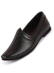 Men Black Laser Cut Design Stitched Ethnic Party Slip On Juttis and Mojaris