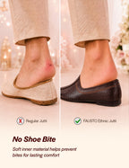 Shop Men Brown Laser Cut Design Stitched Ethnic Party Slip On Juttis and Mojaris Online.