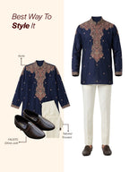 Shop Men Brown Laser Cut Design Stitched Ethnic Party Slip On Juttis and Mojaris Online.