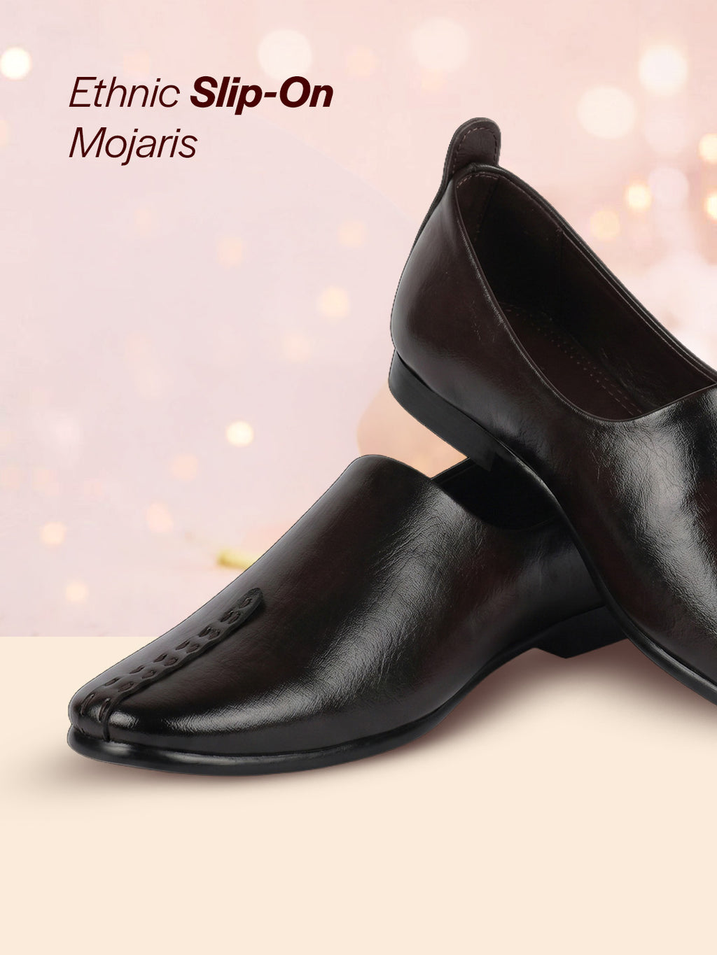 Men Black Wedding Party Evening Occasion Ethnic Slip On Juttis and Mojaris