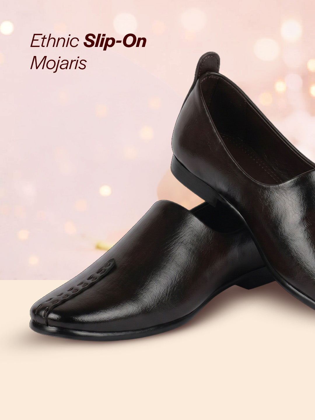 Men Black Wedding Party Evening Occasion Ethnic Slip On Juttis and Mojaris