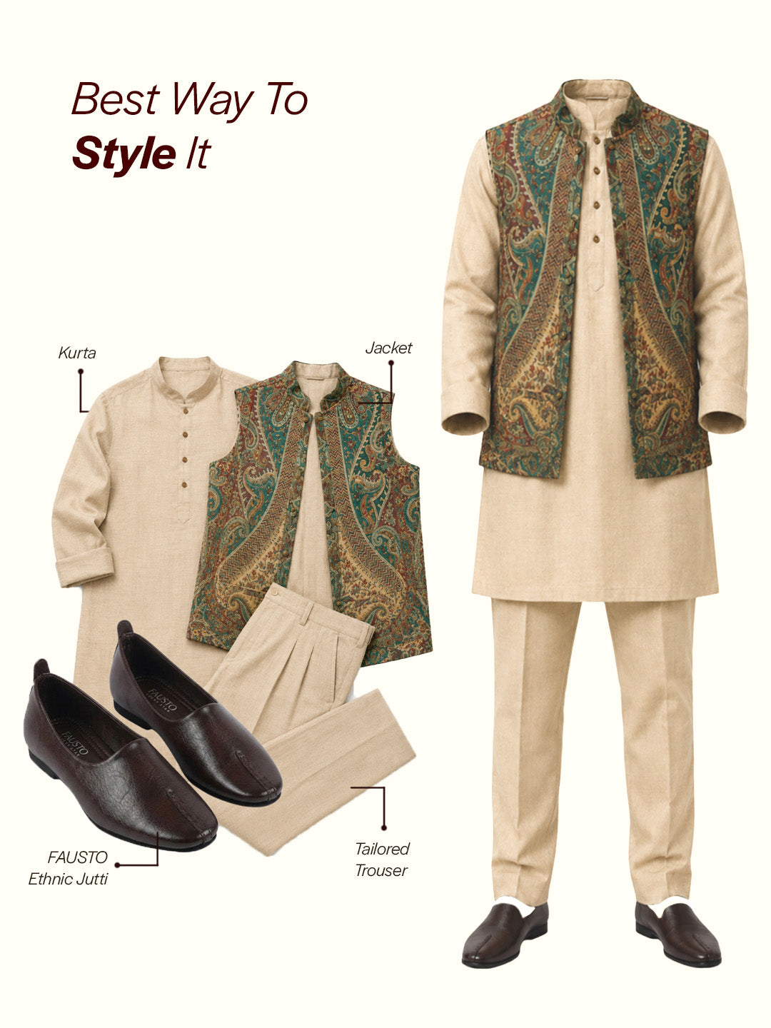 men brown wedding party evening occasion ethnic slip on juttis and mojaris