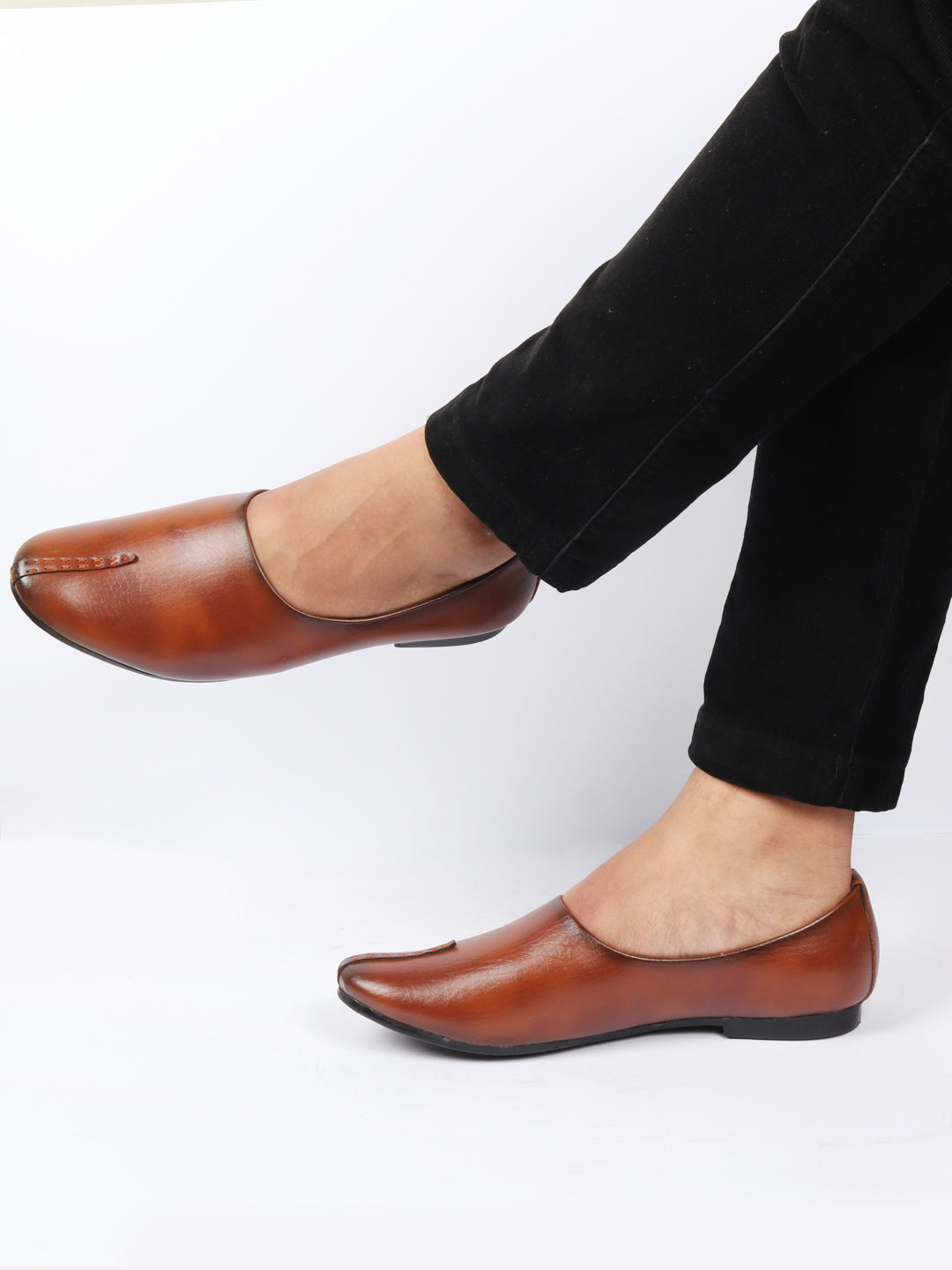 Shop Men Tan Wedding Party Evening Occasion Ethnic Slip On Juttis and Mojaris Online.