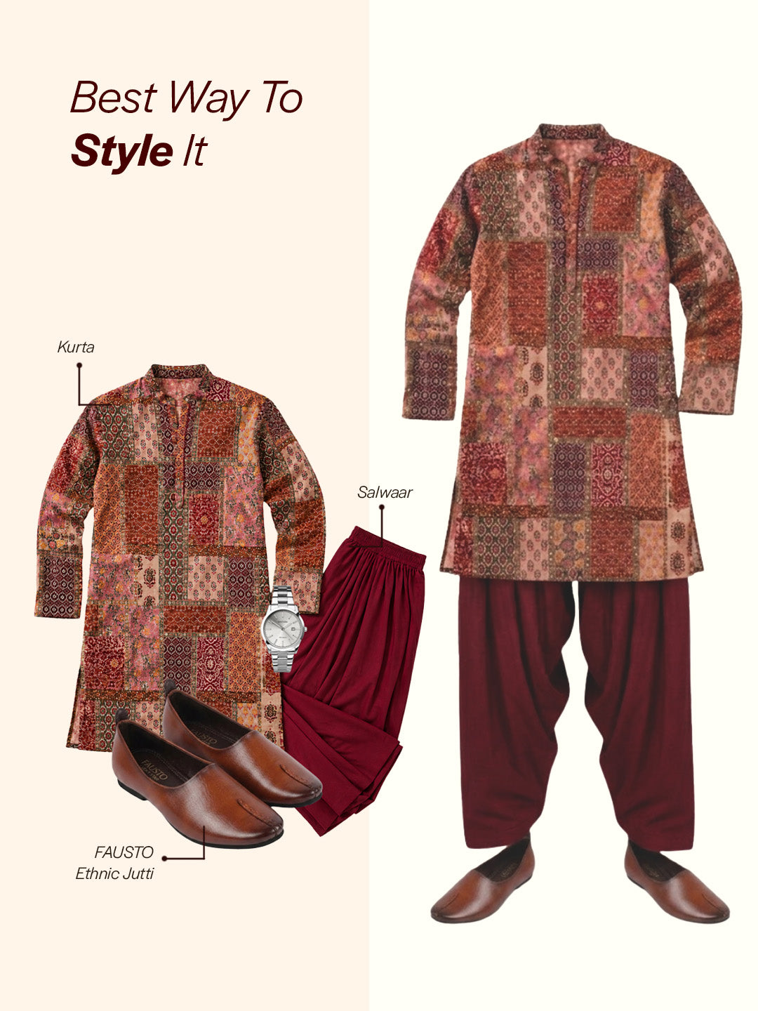 Shop Men Tan Wedding Party Evening Occasion Ethnic Slip On Juttis and Mojaris Online.