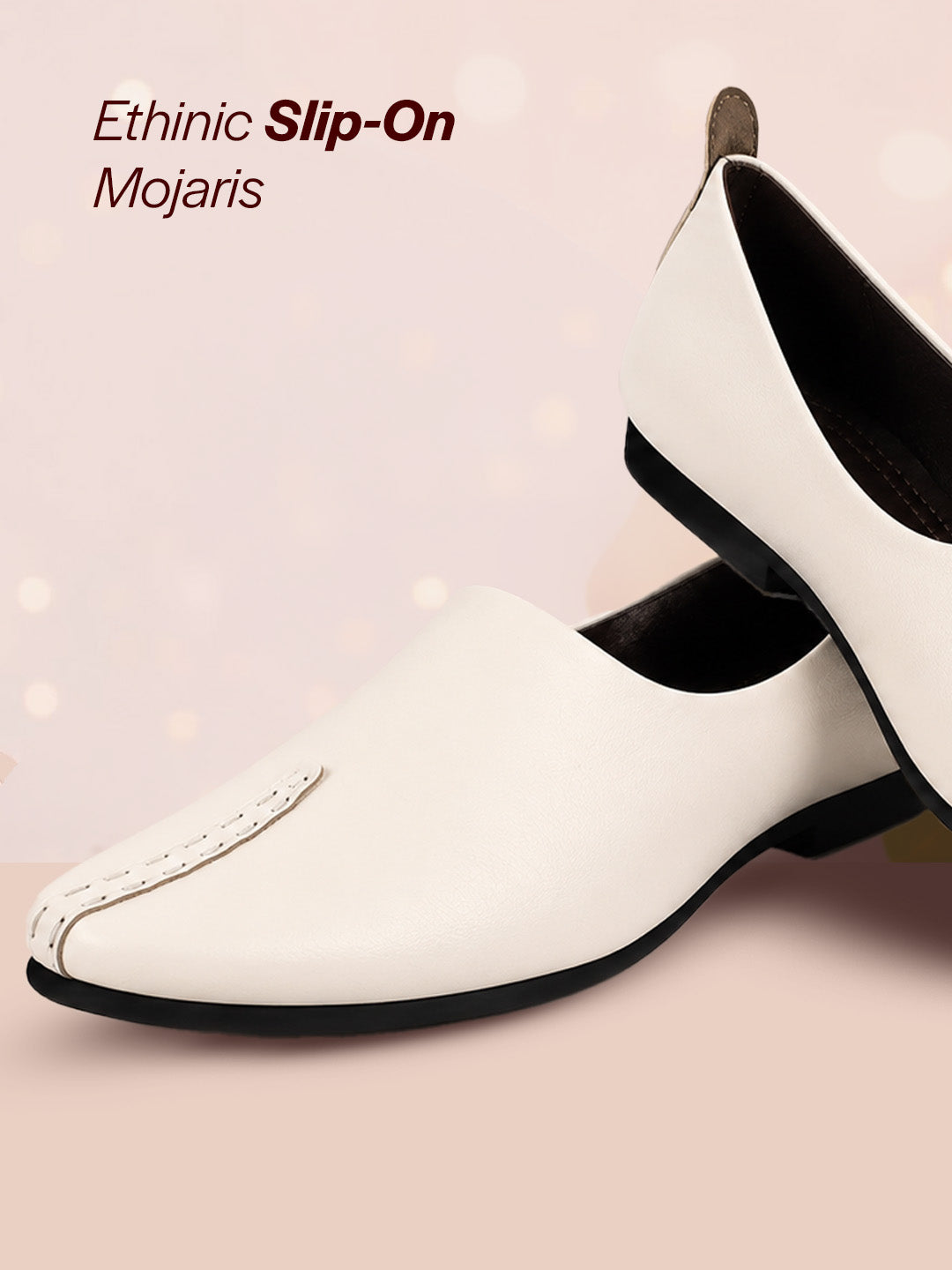 Shop Men White Wedding Party Evening Occasion Ethnic Slip On Juttis and Mojaris Online.