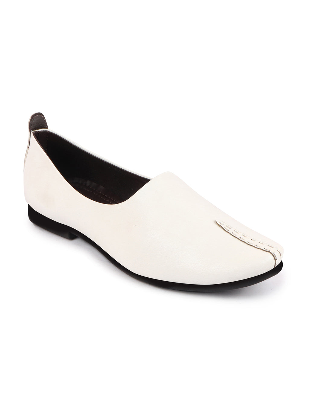 Men White Wedding Party Evening Occasion Ethnic Slip On Juttis and Mojaris