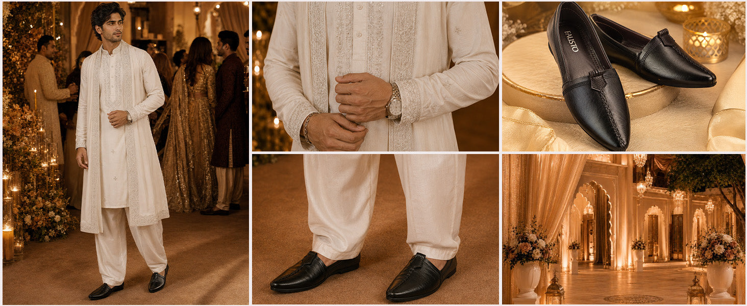 Men Tan Wedding Party Evening Broad Feet Ethnic Slip On Juttis and Mojaris