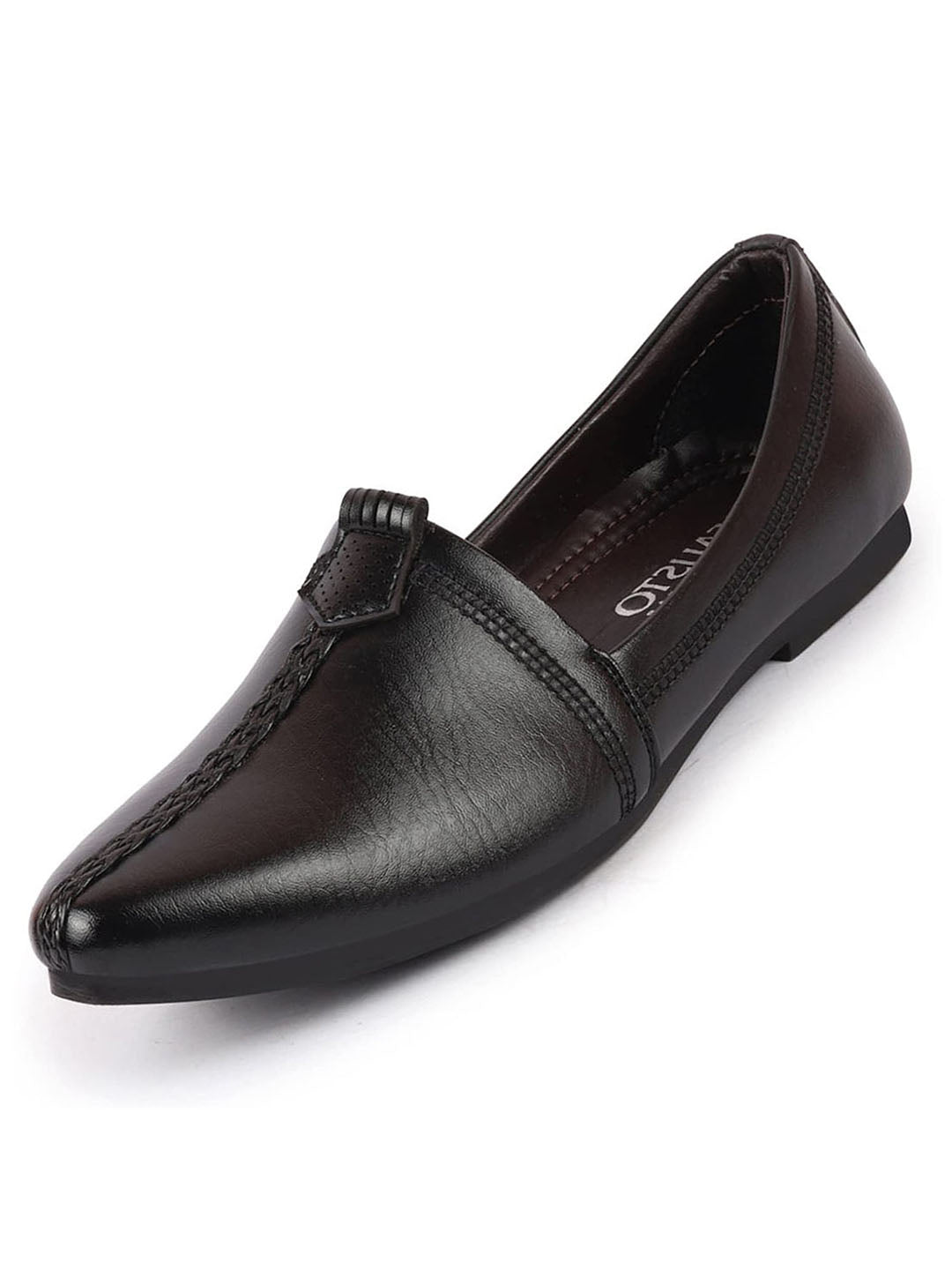 Men Black Wedding Party Evening Broad Feet Ethnic Slip On Juttis and Mojaris