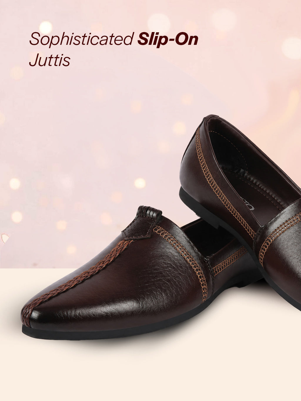 shop men brown wedding party evening broad feet ethnic slip on juttis and mojaris online.