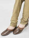 Men Brown Wedding Party Evening Ethnic Colorblocked Slip On Juttis and Mojaris